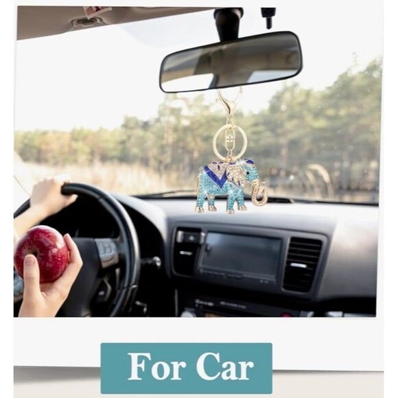 New in box Crystal Rhinestone Studded Jewelry keychain elephant gold plated - Picture 9 of 12